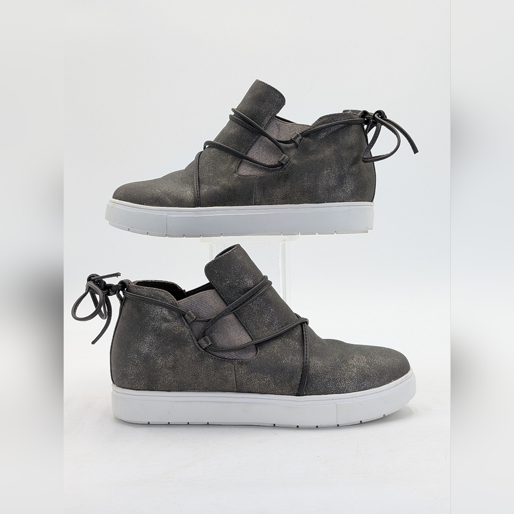Yellow Box Maureen Size 8M Metallic Grey High-Top Sneakers Cushioned Memory Foam - Picture 10 of 16